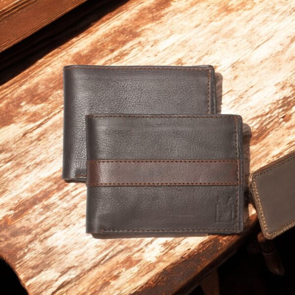 Stripe | See-through Flap Pocket | Genuine Leather - Image 2